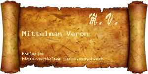 Mittelman Veron névjegykártya